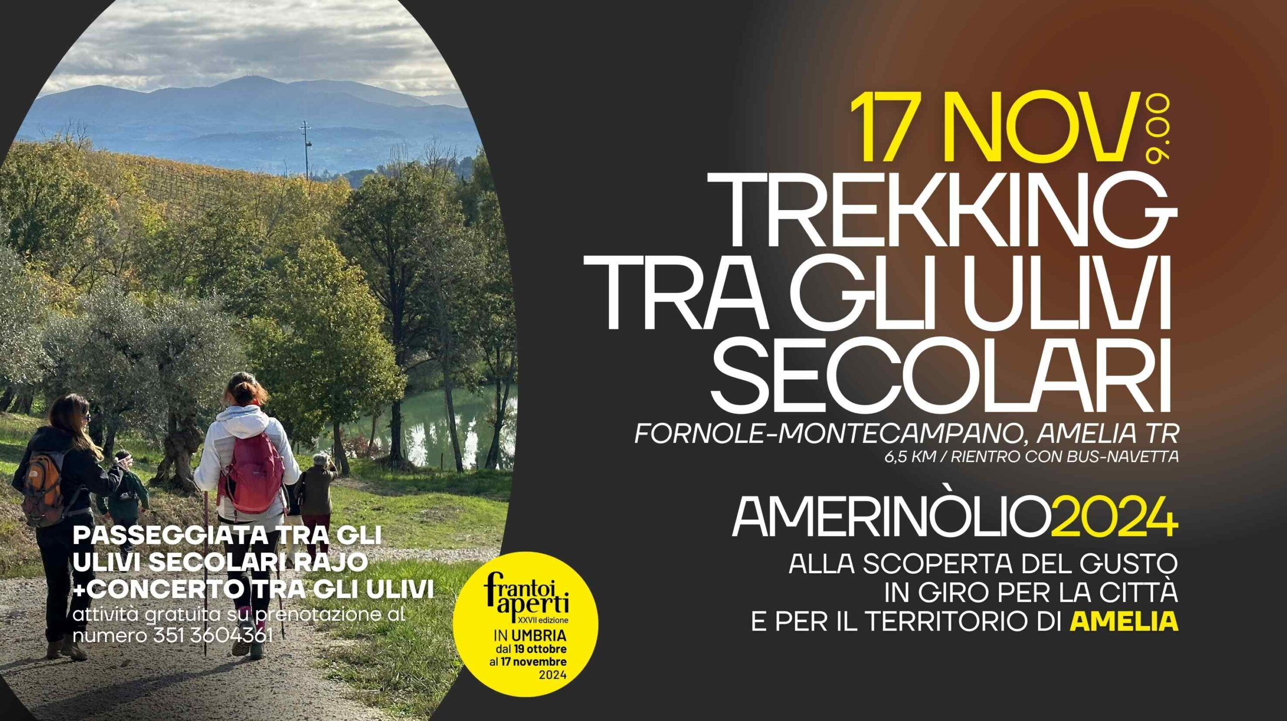 Locandina del Trekking fra gli ulivi di Montecampano